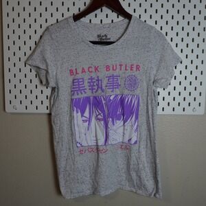 Black Butler Anime T Shirt Graphic Print‎ Short Sleeve Crew Neck Size L